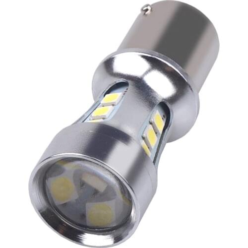 2x Super Bright 1156 Led P21w Car Light High Quality Aluminum 18 Smd 3030 Ba15s S25 Auto Reverse Turn Brake Parking Lamp White