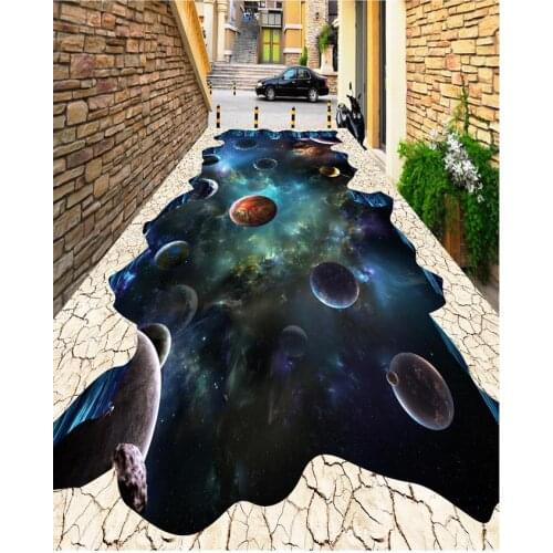 3D wallpaper floor for living room round PVC waterproof floor Home Decoration Custom Photo Floor 3D Wallpaper Modern