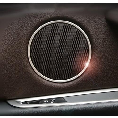 4PCS/set Stainless Steel Styling Car Door Speaker Cover Audio Ring Trim for BMW X3 G01 G08 2018 2019 Accessories