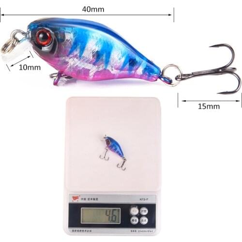 5pcs Wobbler Crankbait Fishing Lure 3D Eyes 4cm/4.6g Topwater Artificial Plastic Hard Bait Japan Crankbait Carp Fishing Bait