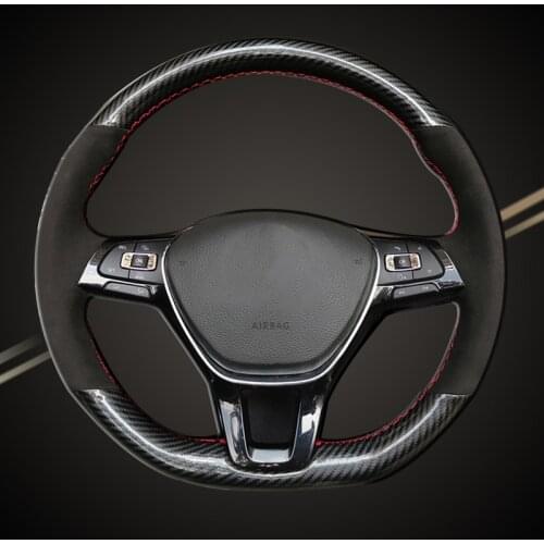 Car Braiding On The Steering Wheel Cover for Volkswagen VW Golf 7 (VII) Polo Passat Variant Touareg Touran Auto Braid Covers