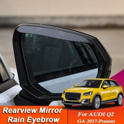 Car-styling For Audi Q2 GA 2017-Present Carbon Fiber Rearview Mirror Eyebrow Rain Shield Anti-rain Cover Sticker Auto Accessory