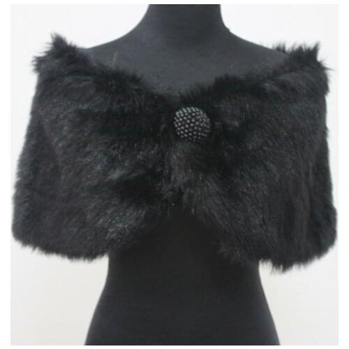 White ,ivory, black,Faux Fur Wedding Bridal Shawl Wrap Stole Shrug jacket Cape