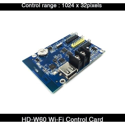Free shipping Huidu HD-W60 Single Dual Color U-Disk + WiFi LED Display Control Card 1024*32 Pixels for LED Sign Board Controller