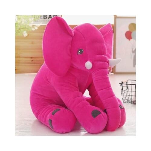Large 60x50cm hot pink elephant plush toy soft throw pillow Christmas gift b0178