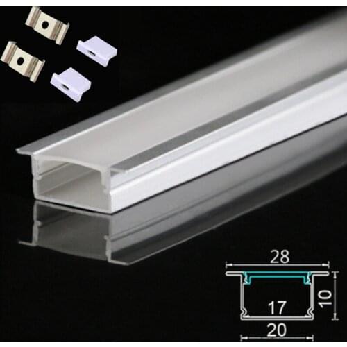DHL 10-100PCS 1m Recessed LED aluminum profile Led Line light 3528 5050 5630 hard/soft led strip,milky cover aluminum channel
