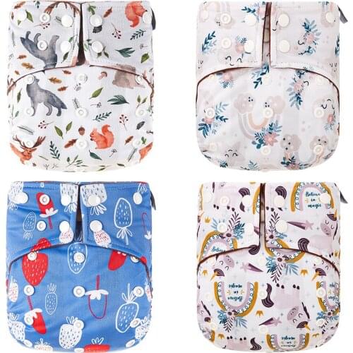 Elinfant 1 Pcs Fralda Ecologica Coffee Fleece Inner Waterproof Cloth Diaper Breathable Pocket Cloth Diaper With Insert