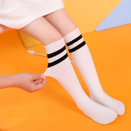 New Korean Girls Knee High School Socks Children Boys girls cotton Long Tube Leg Warm Football Socks student Socks