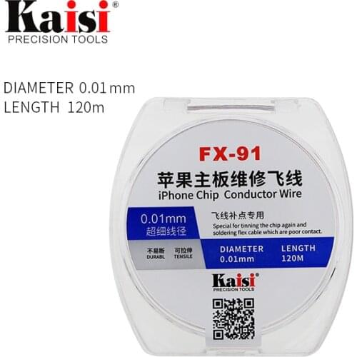 Kasi 0.01mm 0.02mm * 120m Enameled Copper Wire Polyurethane Enameled Copper Line Soldering Solder For iPhone Chip conductor Wire