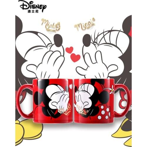 Disney Mickey Minnie Cartoon Ceramic Water Cup Love Couple Water Mug Family Office Coffee Milk Mug Festival Gifts
