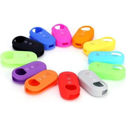 Portable Silicone Car Key Cases 3 Buttons Folding Remote Control Keychain Key Rings Protector Skin Cover