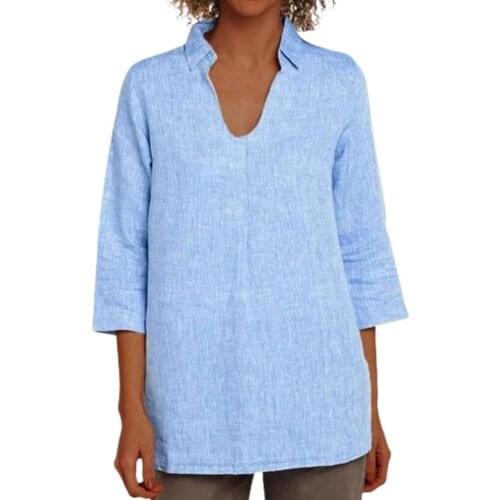 Simple Comfy Turn-down Collar Autumn Blouse for Work Casual Blouse Simple Comfy Turn-down Collar Autumn Blouse for Work