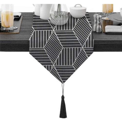 Qi yue SIMPLY fashion Flower table cloth Party Wedding Decoration cloth bamboo carvas cloth Table Runner Cloth Cover