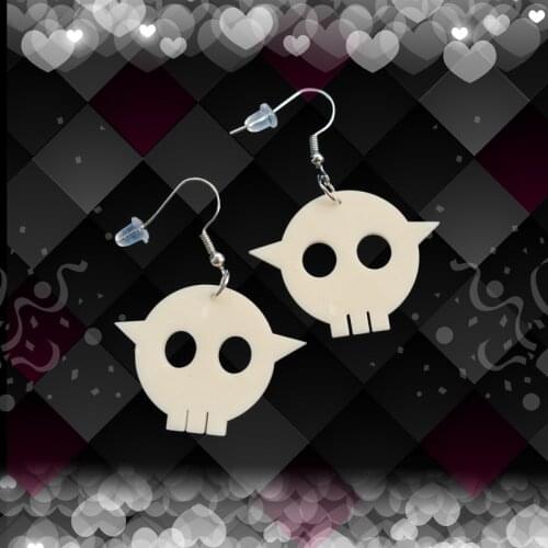 Vintage Y2k Halloween Skull Earrings for Women 90s Harajuku Cartoons Acrylic Earrings White Jewelry Anime Accessories Fashion