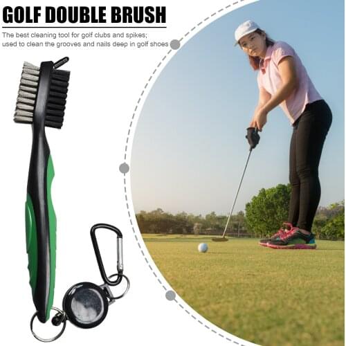 Golf Club Brush Golf Pole Putter Double Sided Groove Cleaner Cleaning Brushes for Outdoor Exercise Sport Decoration