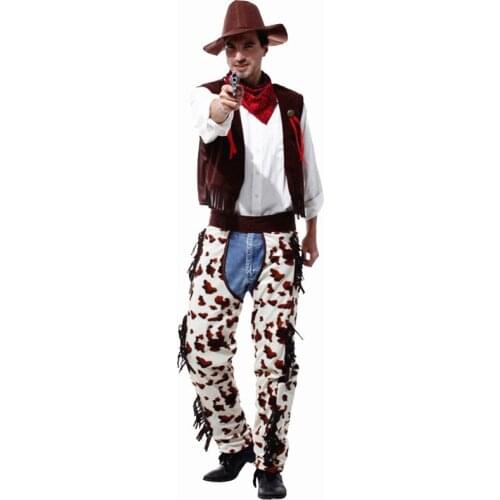 Adult Men Cowboy Cosplays Halloween Cowboy Costume Carnival Purim Festival parade Masquerade Nightclub Role play Bar party dress