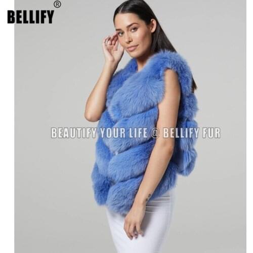Womens high quality real fox fur vest 100% natural real fur 2020 fashion fur coat jacket vest Genuine Leather coat