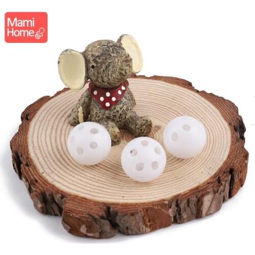 Mamihome 10pc White Bell With Holes DIY Necklace Bracelet Accessories Handmade Crafts Nurse Gifts Baby Rattle Toys