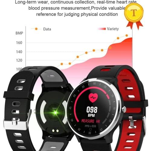 2019 real-time Heart rate Blood pressure measurement ecg ppg smart watch man woman support sleeping monitor pedometer bracelet