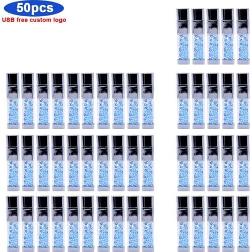 50pcs/lot Gift USB Flash Drive Diamond Personalize Logo Memory Stick 64GB 32G Fashion Crystal USB 2.0 Memory 16GB 128g for Gift