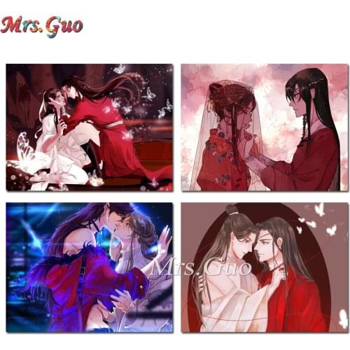 5D DIY diamond painting Hua Cheng San Lang Tian Guan Ci Fu Xie Lia Full square Embroidery Anime Pattern 3D Cross stitch kits