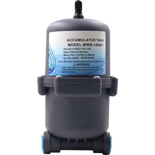 RV Boat Accumulator Storage Tank w/ Internal Bladder for Under Pressur Water - 0.75 Liter, 125 PSI