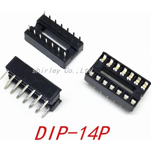 Free shiiping 34pcs IC Seat DIP 14Pin DIP IC Sockets Adaptor Solder Type Socket dip-14p