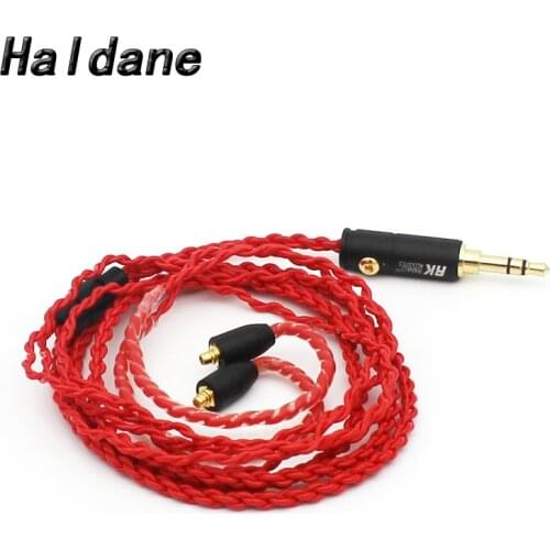 Free shipping Haldane Red 3.5mm Earphone Cable With MMCX Connector 4 Core Earphone Upgrade Cable For Shure SE846 SE535 SE315