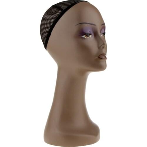 Black Female Mannequin Head Manikin Model Stand for Hair Wigs Glasses Sunglasses Scarf Necklace Jewelry - Stable and Durable
