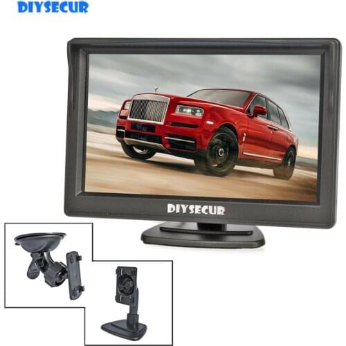 DIYSECUR 5" AHD Car Rear View Monitor Inside Parking Backup HD Monitor with Both Suction Cup and Bracket for MPV SUV Horse Lorry