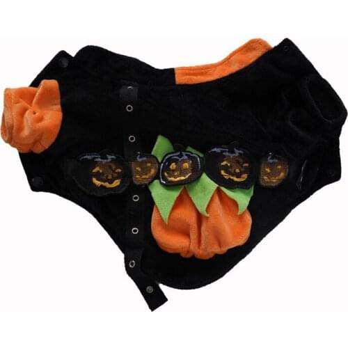 Halloween Transfiguration Pet Pumpkin T-shirt Crossdresser Costume Soft Dog Suit Dog Cat Role Play Clothes