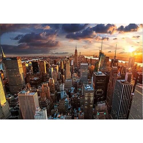 New York City Building 5D Diy Diamond Painting Full Square Round Drill Embroidery Cross Stitch Mosaic Picture Decor FC587