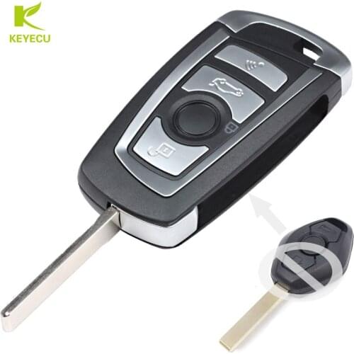 KEYECU CAS2 Modified Floding Remote Key 4 Button PCF7946 Chip for BMW 3 5 6 7 X3 X5 Z3 Z4 Z8 Series HU92 Blade