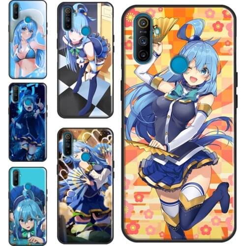 Cute aqua konosuba anime girl For OnePlus 9 8 Pro 7 Nord 9R 8T Case Cover For Realme 8 Pro 7 6 Q3 C3 C11 C15 C21 GT Neo