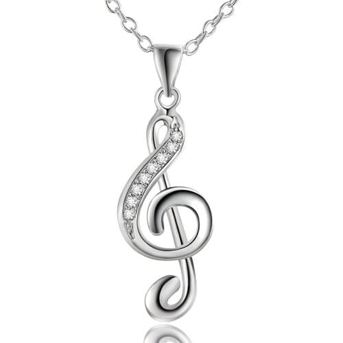 Fashion Necklace Pendants Women Jewelry Chic Treble G Clef Music Note Charm Pendant Necklace Gift Bijoux Femme Musica 2021 New