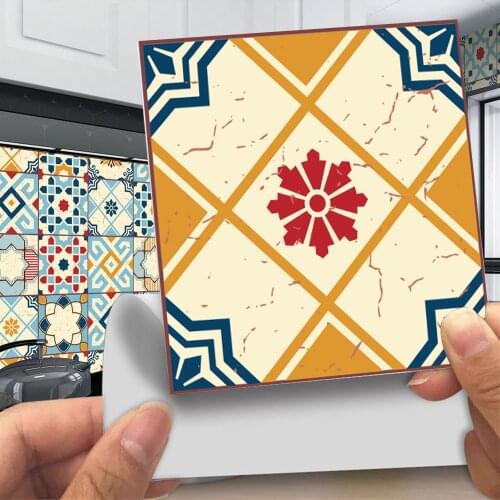 ET118 Mosaic tile sticker 20pcs*10cm*10cm antique tile self adhesive ceramic tile sticker waterproof removable PVC wall sticker