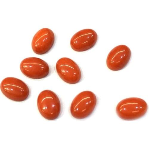 Natural coral Elliptical shape Cabochon Non-porous beads for Making Jewelry DIY Stud earring accessories Loose Beads 5x7mm