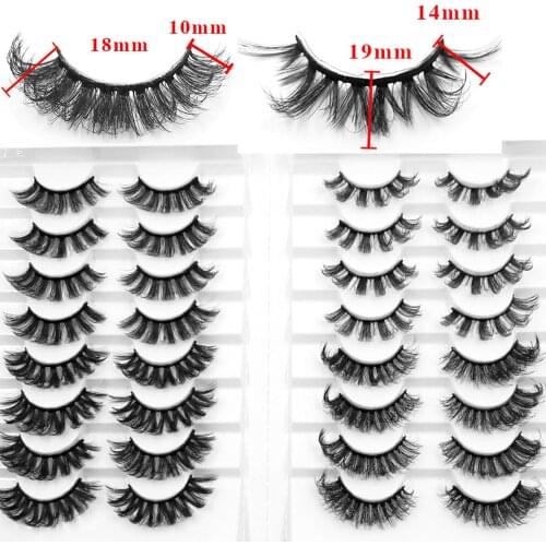 NEW 16pairs Mink Eyelashes 18mm 3D False lashes Thick Crisscross Makeup Eyelash Extension Natural Volume Soft Fake Eye Lashes