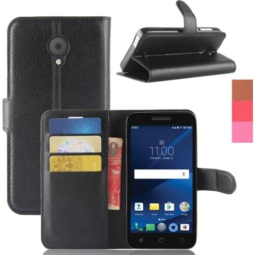 New PU Leather Wallet Flip Case Card Slot Holder Back Cover For Alcatel idealXCITE/CameoX 5044R/Verso/Raven LTE A574BL/U50 5044S