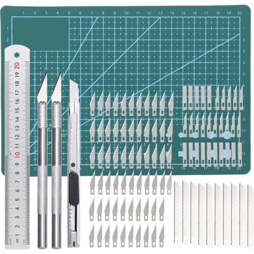 Kaobuy Leather Carving Skiving Knife Tool Kit Stainless Steel Carving Knife With Three Shape Blades Cutter Engraving Craft Knife