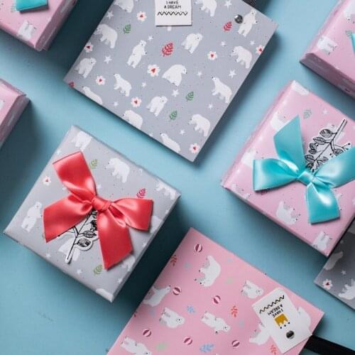 Bow-Knot Packaging Jewelry Box Pink Blue Grey Color Bear Small Gift Boxes For Wedding Anniversary Birthday Gift Box