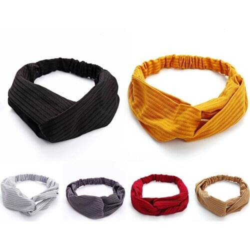 Cotton Women Headband Turban Girls Knot Hairband Hair Accessories Twisted Ladies Makeup Sport Elastic Hair Bands Head Wraps