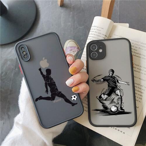 Phone Case For iPhone 12 11 Pro XS Max XR SE 2020 7 8 6S Plus X PlaySoccer Shockproof Clear PC Cute Back Cover Coque Football
