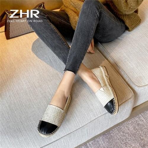 2021 Spring Espadrille Women Flat Shoes Casual Luxury Brand Designers Lazy Loafers Shoes Female Ladies Shoes Espadrilles