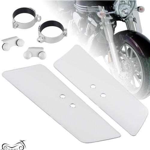 2PCS Motorcycle Clear Wing Windshield Fork Deflectors With Clamps For Honda Shadow ACE 750 VT750C Yamaha Stratoliner
