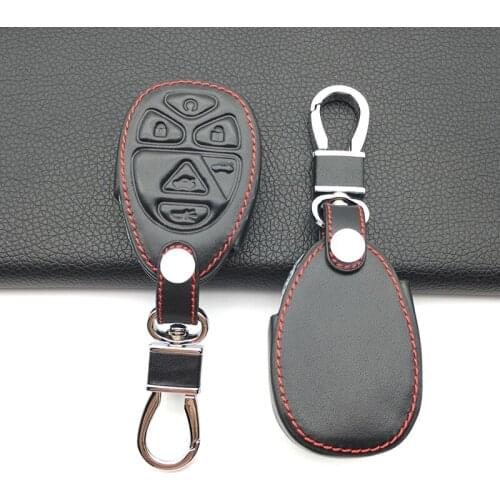 High Quality 100% Leather Car Key Case for Chevrolet GMC Yukon Suburban Tahoe Intelligent 6 Buttons Fob Remote Shell Car Cover