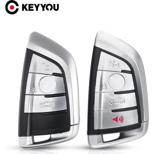 KEYYOU Replacement Car Key Shell Case For BMW 1 2 7 Series X1 X5 X6 X5M X6M F Class Remote Key Fob Cover Insert Blade 3/4BTN