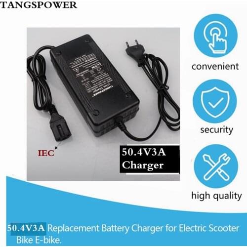 50.4V 3A IEC plug battery charger for 13S 48V lithium ion battery electric bike lithium battery charger great quality strong dis
