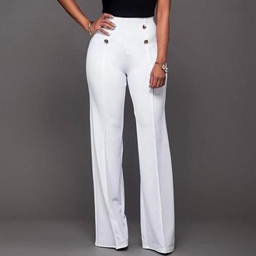 2021 womens pants classic white high waist sexy womens pants business womens suit pants fashion casual waist flared pants
