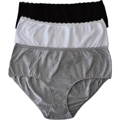 Women Ribana Lace Panties High Waist Brief Cotton Belended Lingerie Underwear Sexy Shorts Bikini Eco Friendly Lycra Safety short